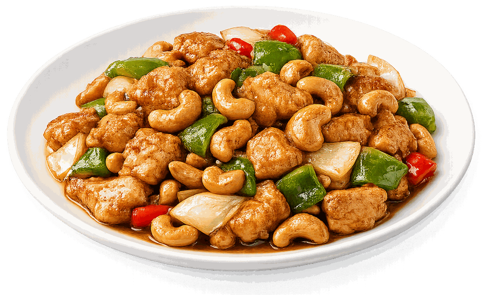 Wok med kyckling, cashewnötter och paprika